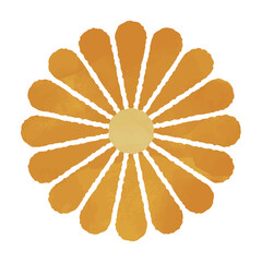 菊の水彩イラスト