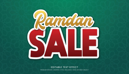 ramadan sale text effect template editable design for business logo and brand