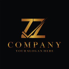 Fototapeta premium ZZ Letter Logo Design Template Vector. Creative initials letter ZZ logo concept.