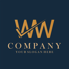 WW Letter Logo Design Template Vector. Creative initials letter WW logo concept.