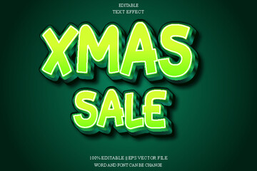 Naklejka premium Xmas Sale Editable Text Effect Emboss Gradient Style