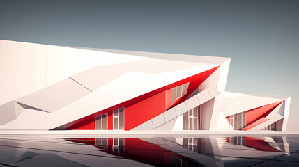 Obraz premium Abstract polygonal and glass building exterior design