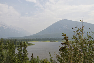 A Smoky Summer Day at Vermillion Lakes