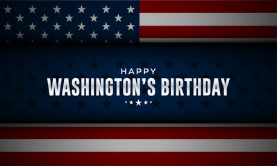 Fototapeta na wymiar Happy Washingtons Birthday Background Vector Illustration