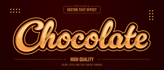 chocolate sweet and delicious editable text effect
