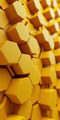 Background Texture in the Style Honeycomb Pattern Perfect Hexagonal Honeycomb Shapes offering a Natural Geometric Texture created with Generative AI Technology