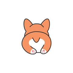 Cute corgi. Vector illustration on a white background.