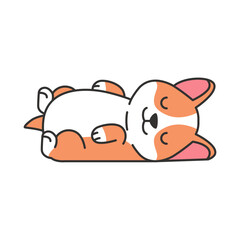 Cute corgi dog. Vector illustration in cartoon style