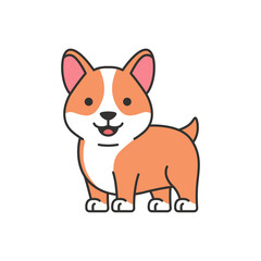 Cute corgi dog. Vector illustration in cartoon style
