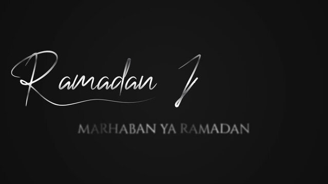 Ramadan Kareem and Marhaban ya Ramadan with silver handwritten animation
