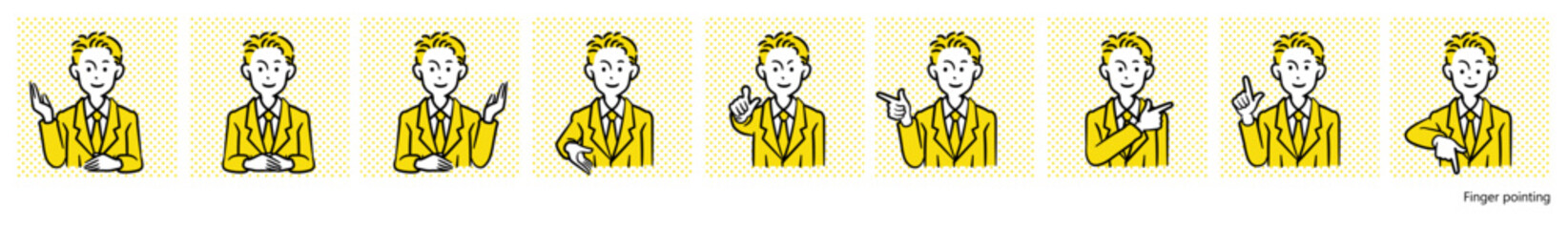 人物イラスト（案内・指差し）