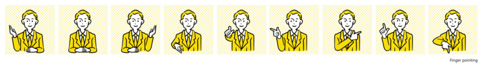 人物イラスト（案内・指差し）