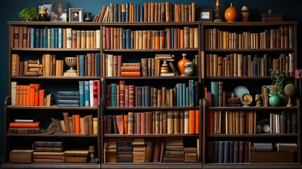 Library bookshelf literature