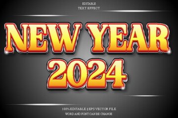 Naklejka na ściany i meble New year Editable Text Effect