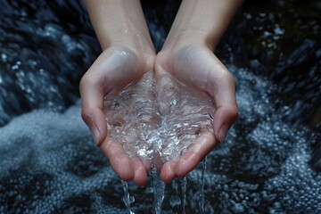 hand holding water