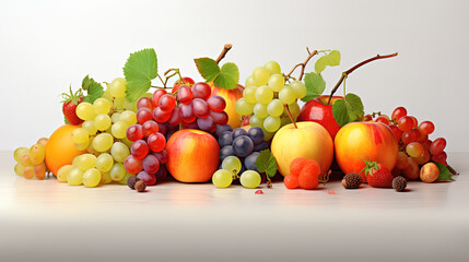 Healthy Fresh fruits isolated on white background