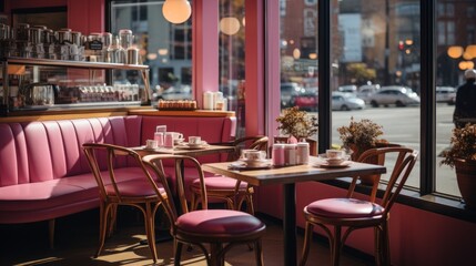 Pink themed coffee shop