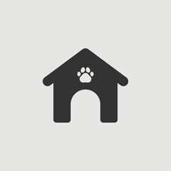 Fototapeta na wymiar Vector Simple Isolated Dog House Icon