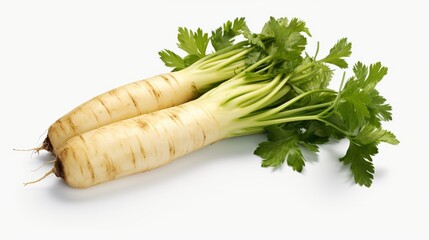 Front view of Parsnip vegetable isolated on transparent white background isolated on white...