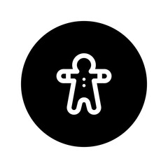 gingerbread line circular icon