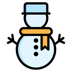  Snowman, Winter, snow, Decoration, character Icon, Filled Line style icon vector illustration, Suitable for website, mobile app, print, presentation, infographic and any other project.