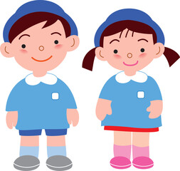 男の子と女の子の園児