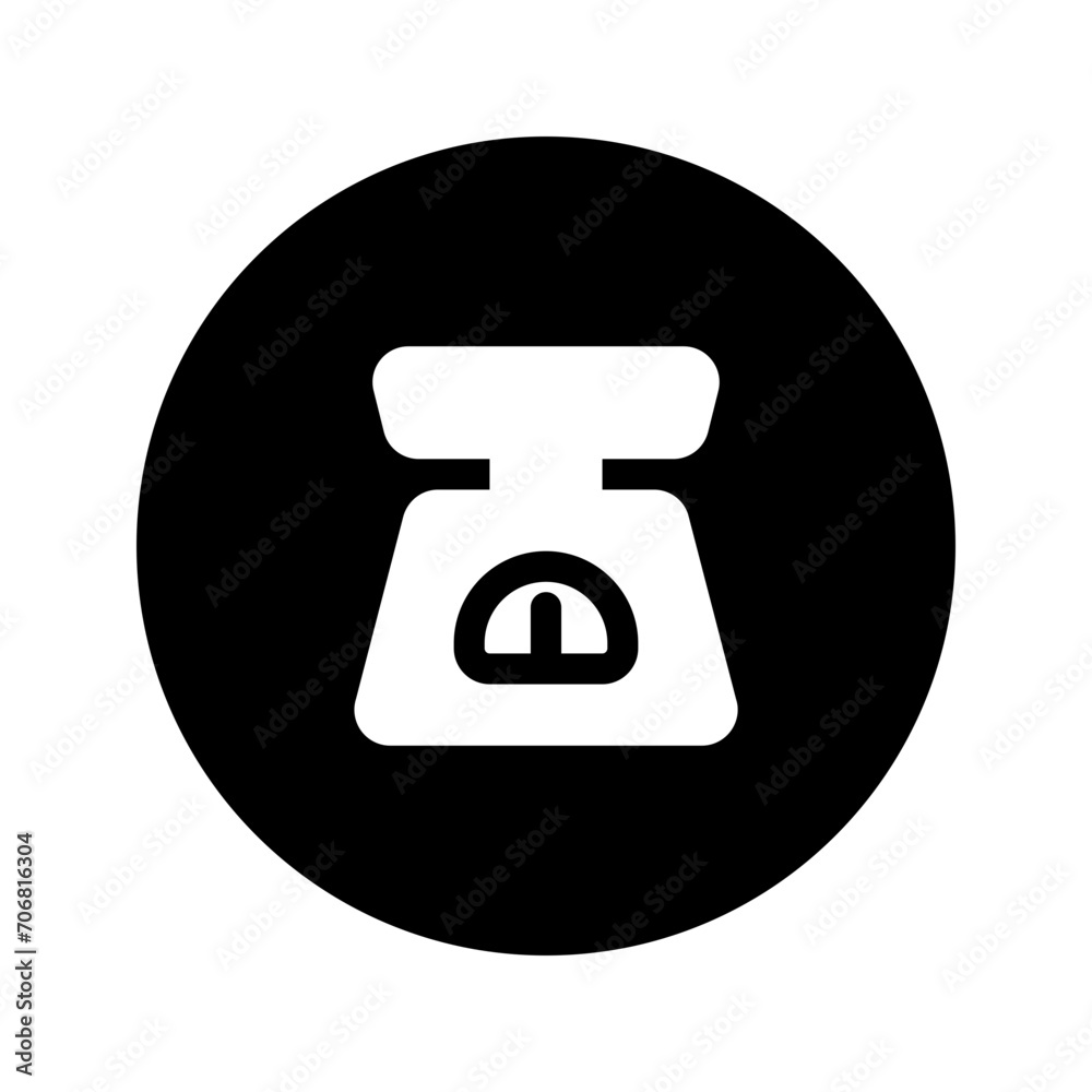 Poster weight scale glyph circular icon