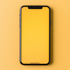 Smartphone mockup on yellow background