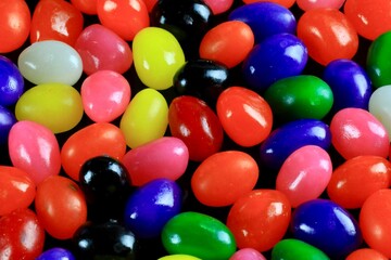 Fototapeta na wymiar Colorful jelly beans - Easter candy eggs