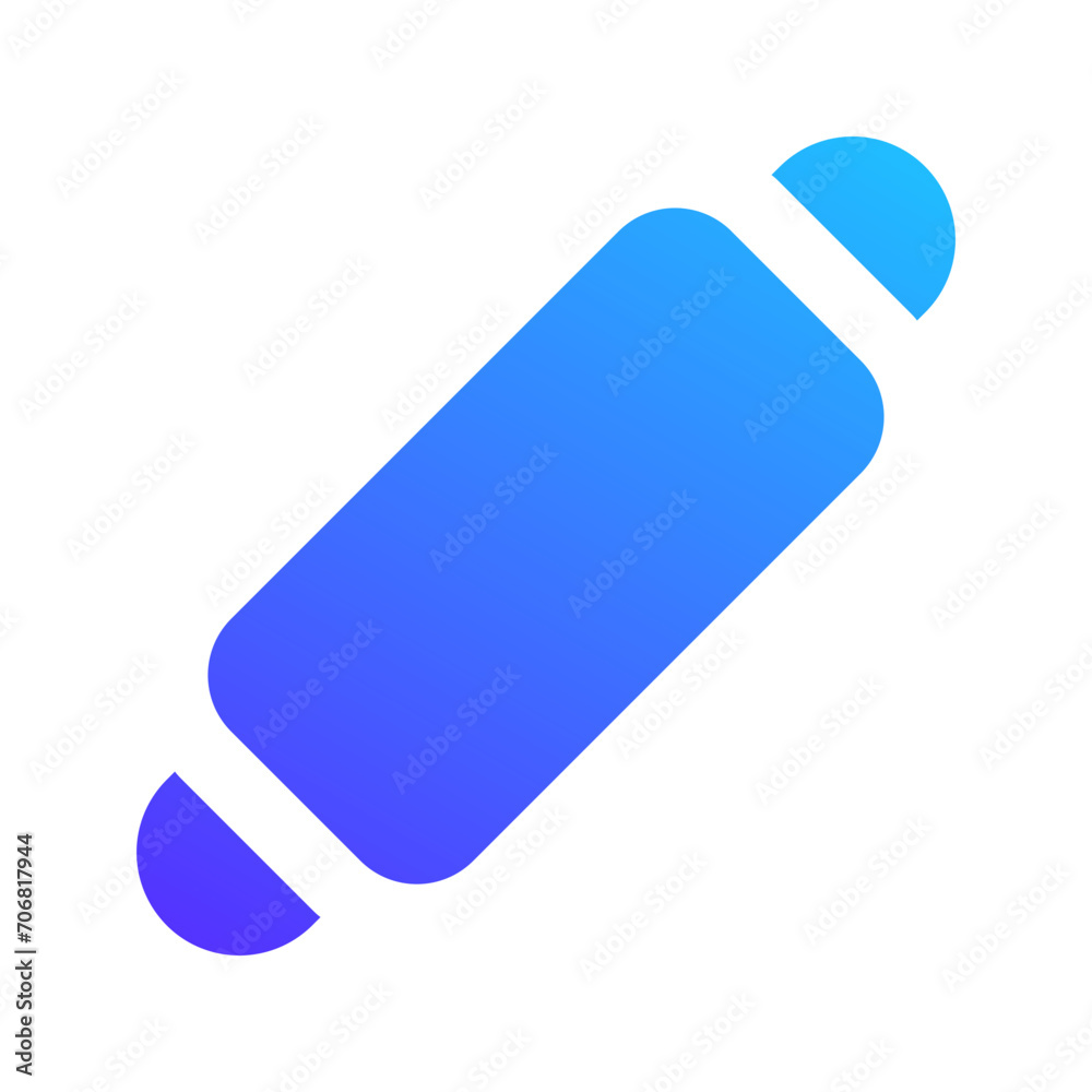 Sticker rolling pin gradient fill icon