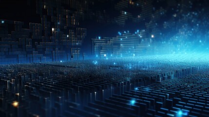 Fototapeta premium Technology Particle in the structure of IT data processing Background