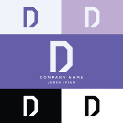 D letter logo template vector with color palette, suitable for company logo and other
