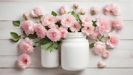 Obraz na płótnie Canvas pink flowers in a vase