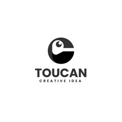 Vector Logo Illustration Toucan Silhouette Style
