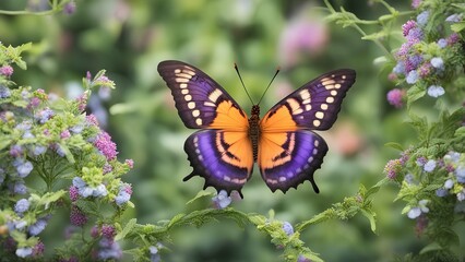 Naklejka premium monarch butterfly on flower