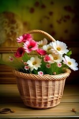 Obraz na płótnie Canvas basket with flowers
