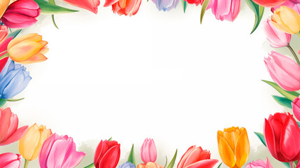 Tulip watercolor style background