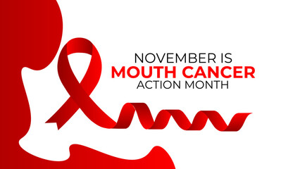 Mouth Cancer action month observed each year during November regarding precautions actions and awareness. banner, cover, flyer, brochure, website, backdrop, Holiday, poster, card and background design