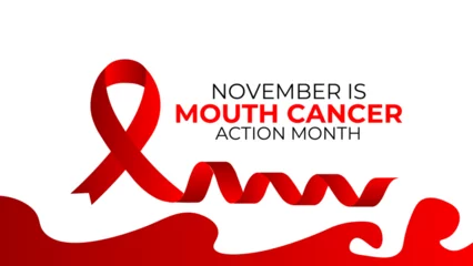 Deurstickers Mouth Cancer action month observed each year during November regarding precautions actions and awareness. banner, cover, flyer, brochure, website, backdrop, Holiday, poster, card and background design © Umar