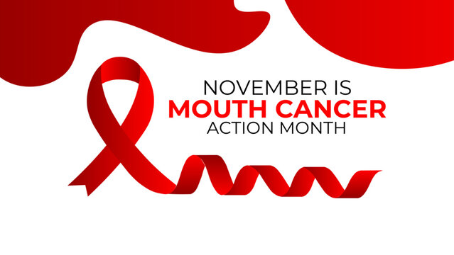 Mouth Cancer action month observed each year during November regarding precautions actions and awareness. banner, cover, flyer, brochure, website, backdrop, Holiday, poster, card and background design