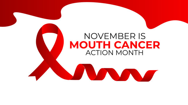 Mouth Cancer action month observed each year during November regarding precautions actions and awareness. banner, cover, flyer, brochure, website, backdrop, Holiday, poster, card and background design