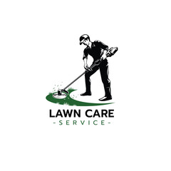 Lawn mower service logo icon isolated