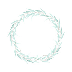  Vector floral frame wreath on white background