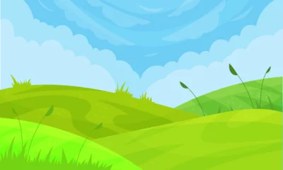 Tragetasche Vector natural landscape wallpaper for video conferencing © Nganhaycuoi
