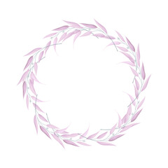 Vector floral frame wreath on white background