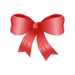 Vector decorative red bow illustration on white background