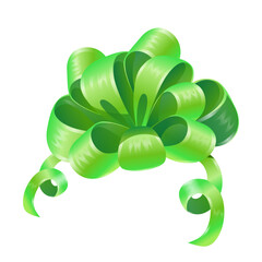 Vector green bow illustration on white background