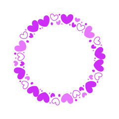 Vector hand drawn hearts border and frame