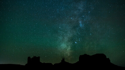Monument Valley with the Milky Way Galaxy