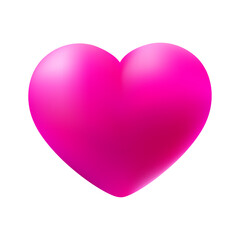 Vector shiny 3d heart on white background